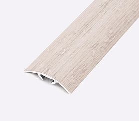 Порог (стык) Русский профиль разноуровневый ламинированный с дюб, 30*900 мм, Сандал белый